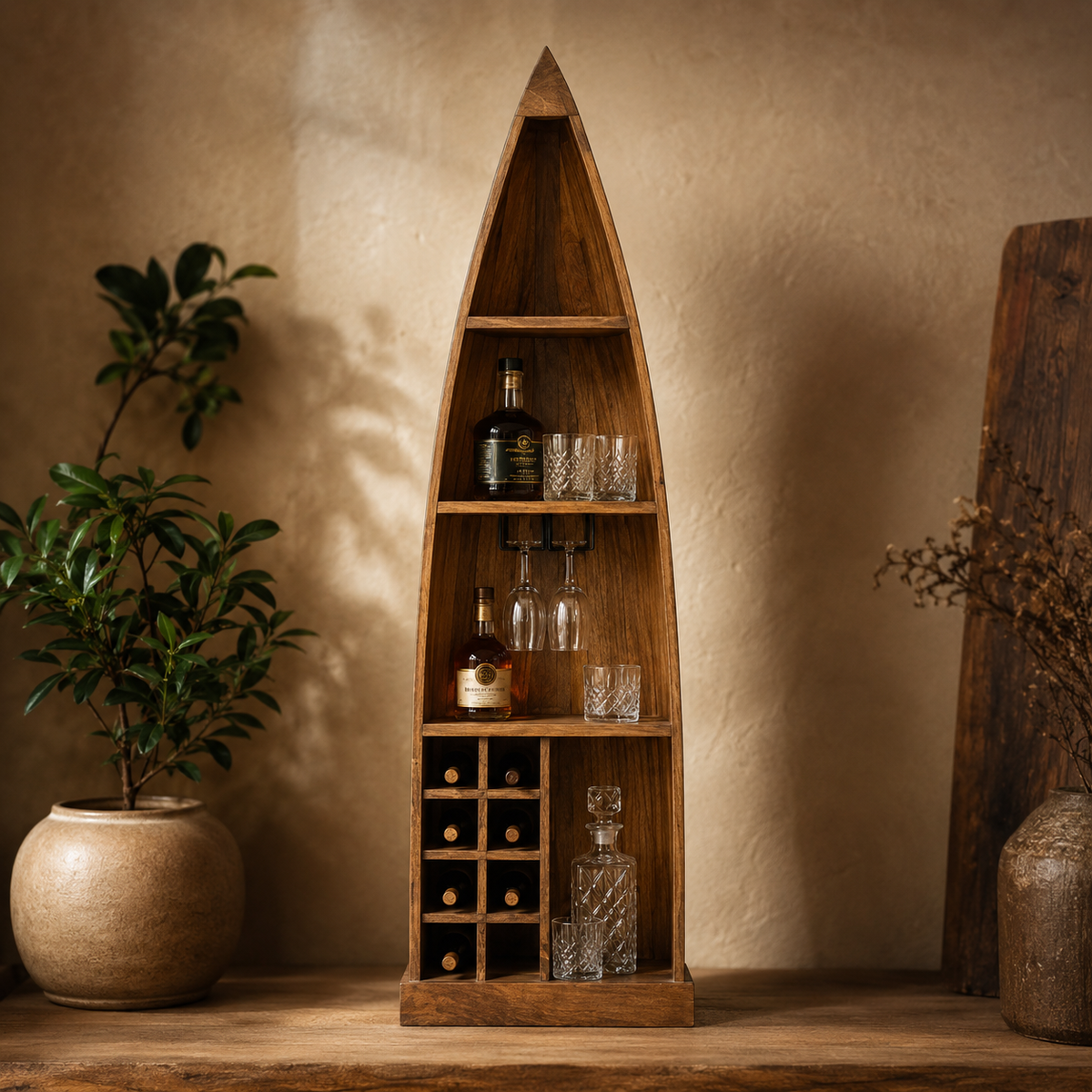 Halras Wooden Bar Cabinet
