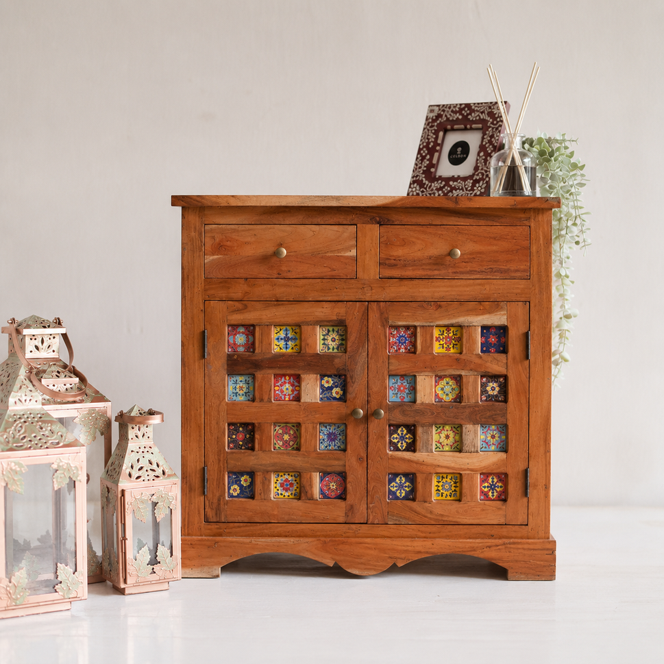 Avelyn Carved Wooden Cabinet