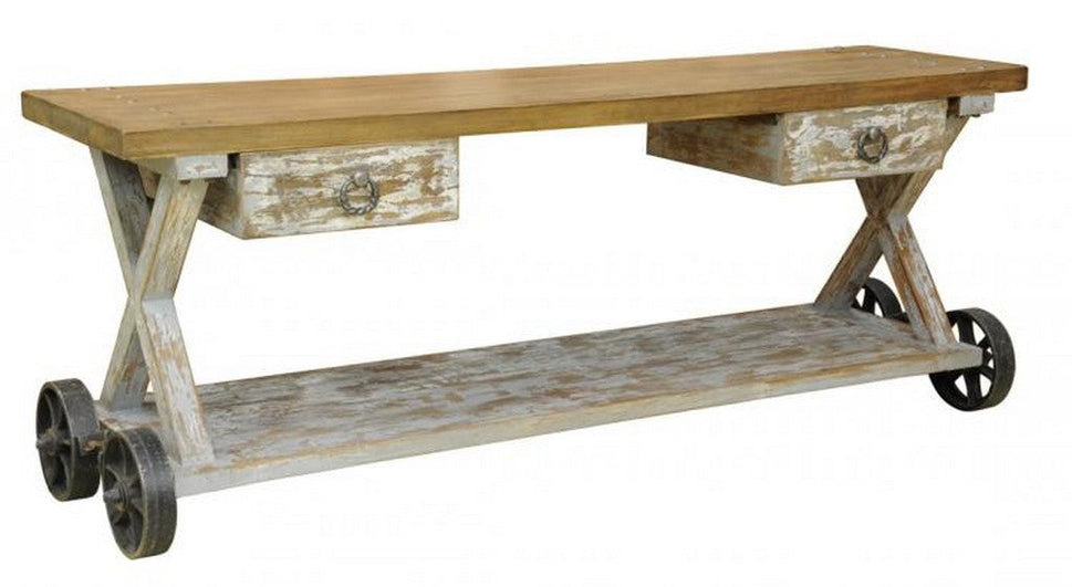 Kline Hand Carved Wooden Console Table