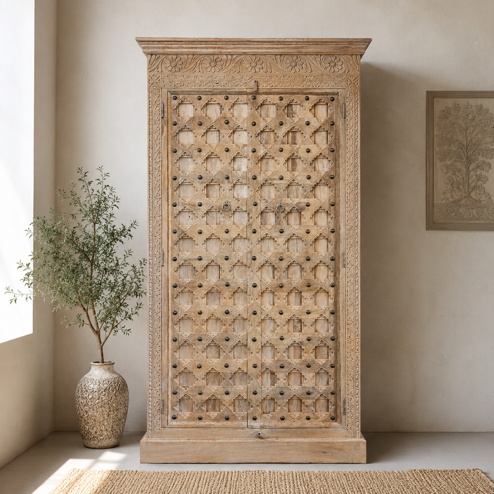 Saritha Hand Carved Almirah