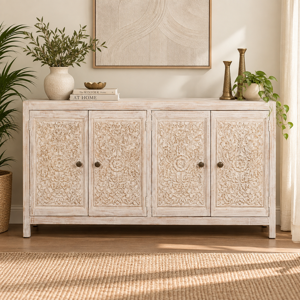 Hawai Hand Carved Wooden Sideboard
