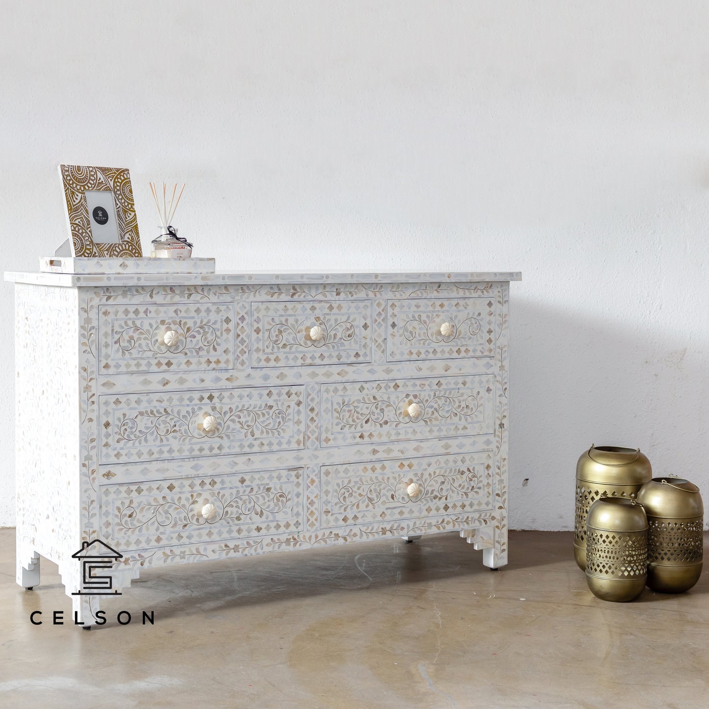 Shivam Mother of Pearl Inlay Dresser