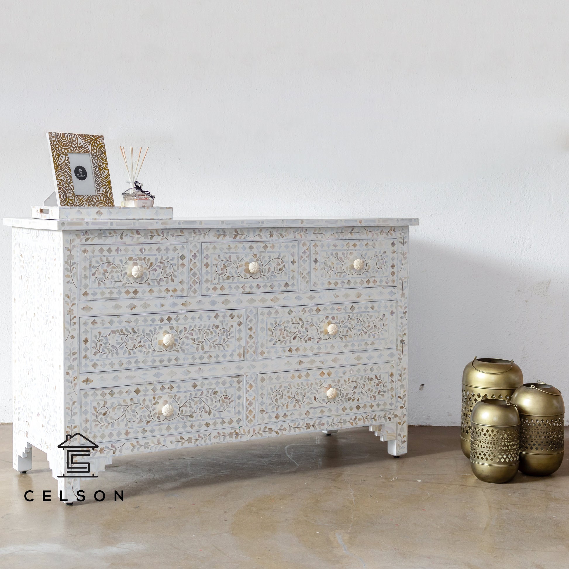 Shivam Mother of Pearl Inlay Dresser
