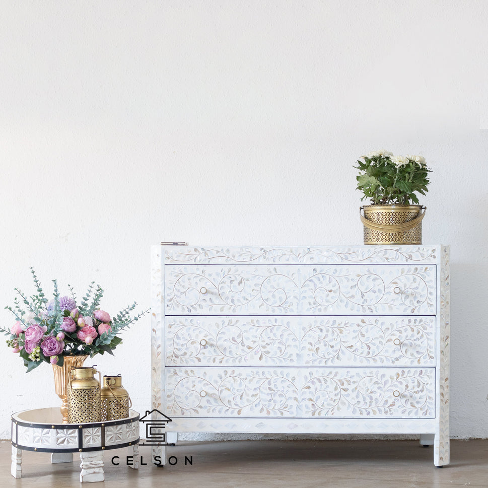 Beenu Mother of Pearl Inlay Chest of Drawer