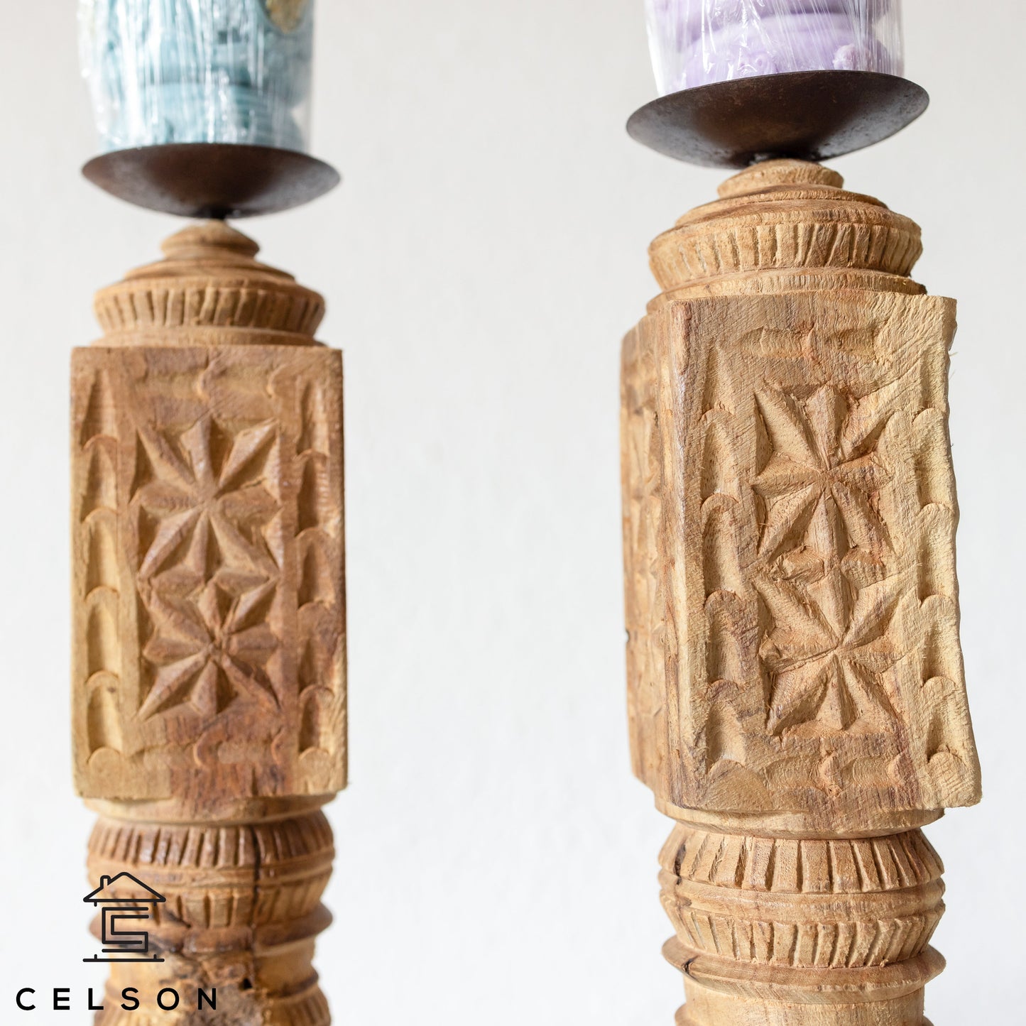 Radhika Rustic Wooden Candle Holder