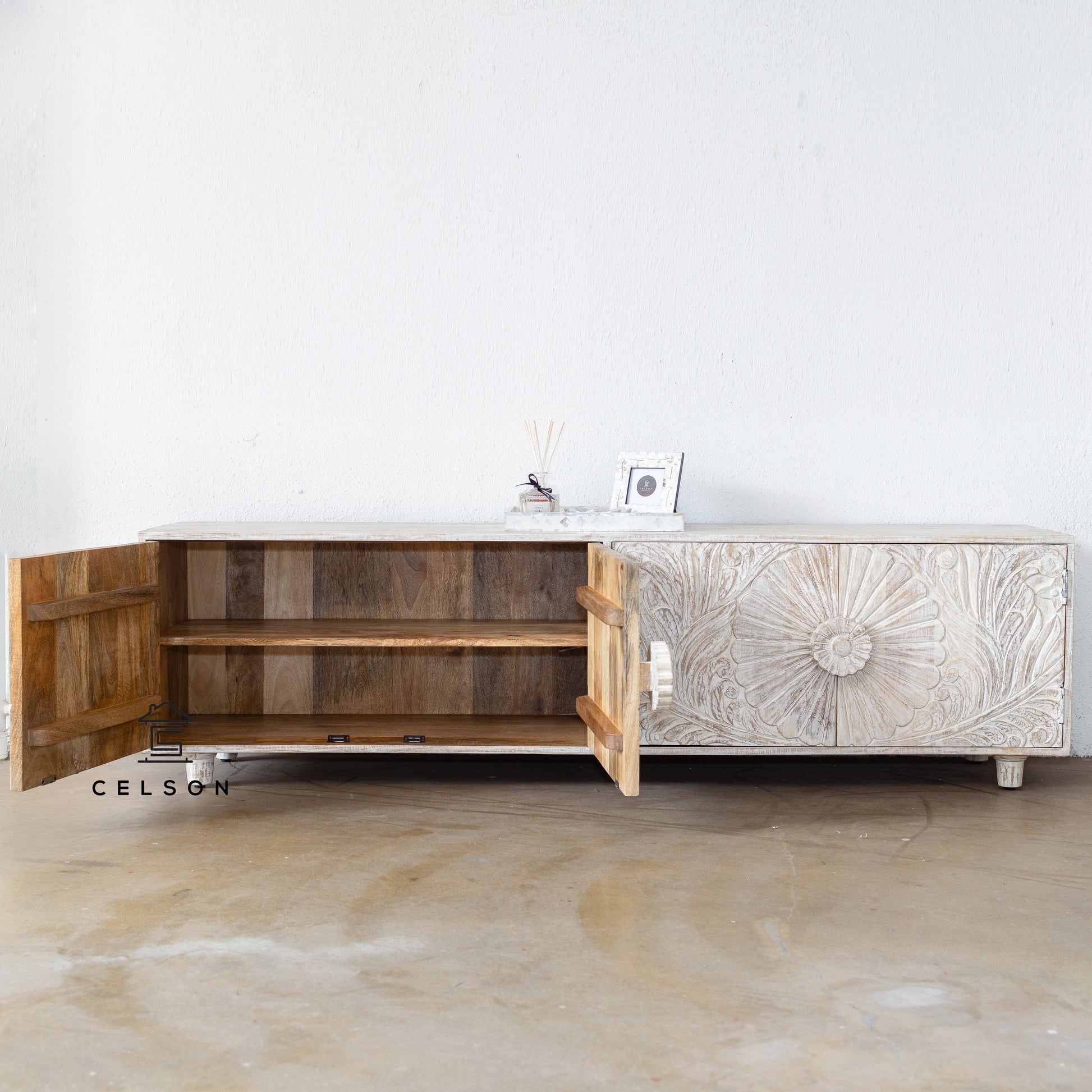 Chrisy Hand Carved TV Cabinet