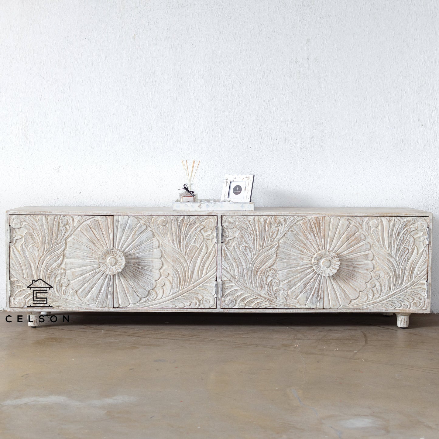 Chrisy Hand Carved TV Cabinet
