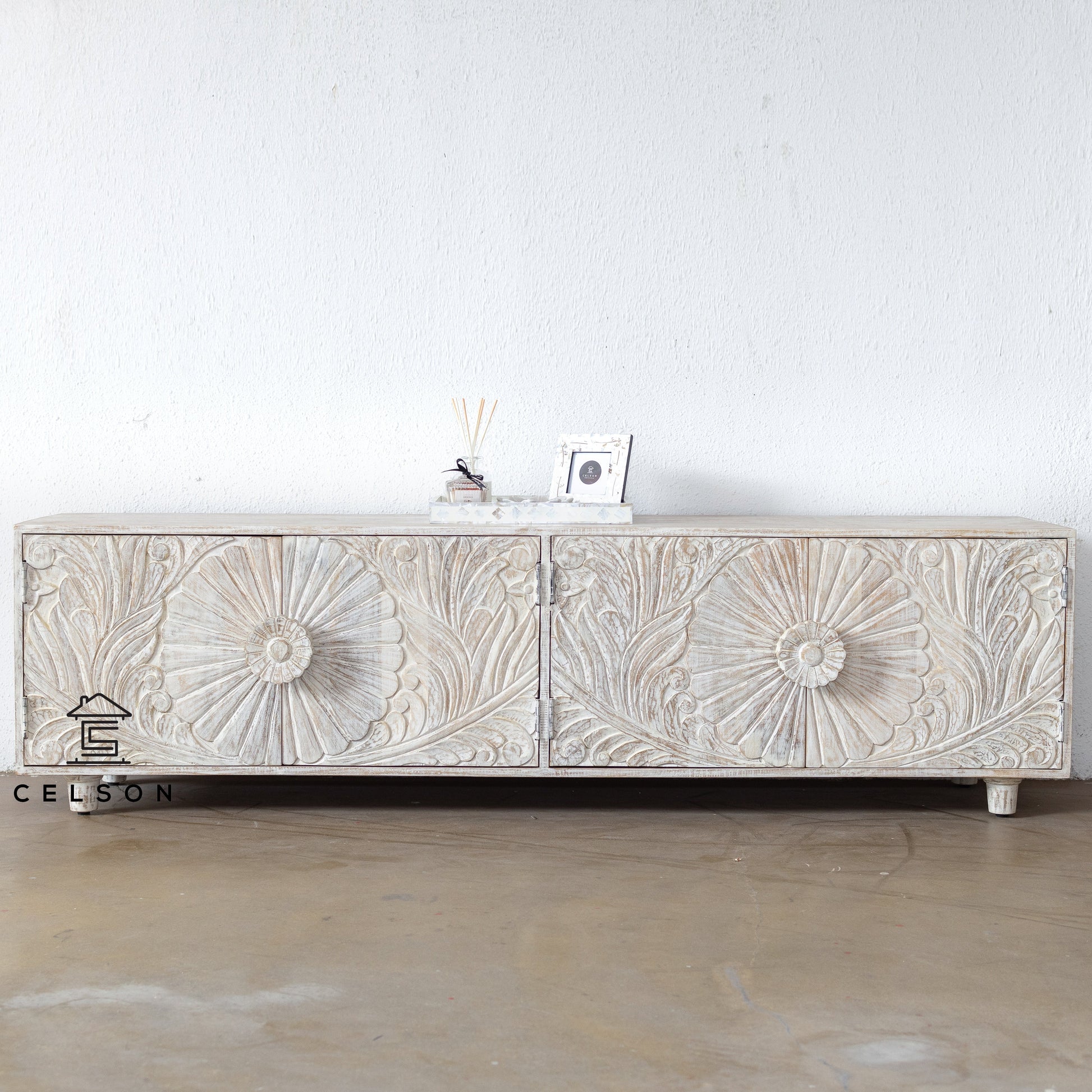 Chrisy Hand Carved TV Cabinet