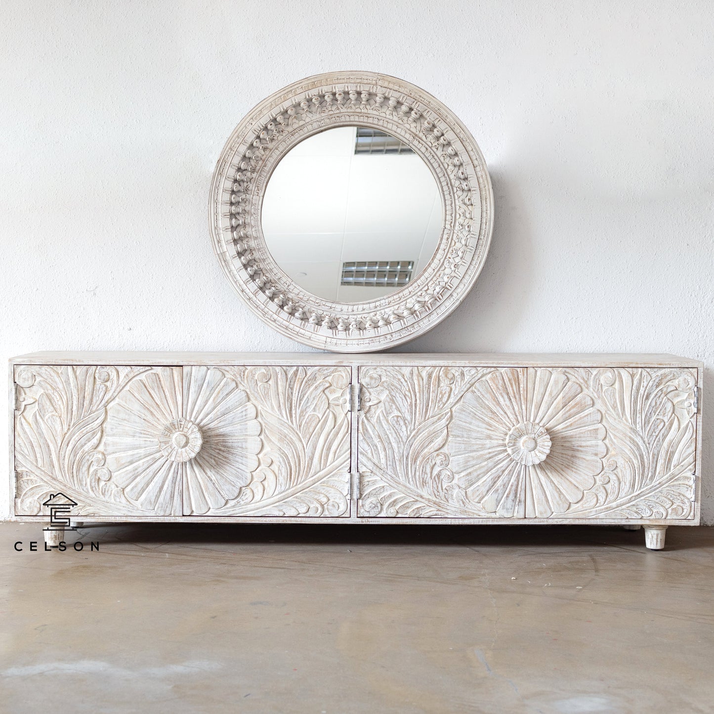 Chrisy Hand Carved TV Cabinet