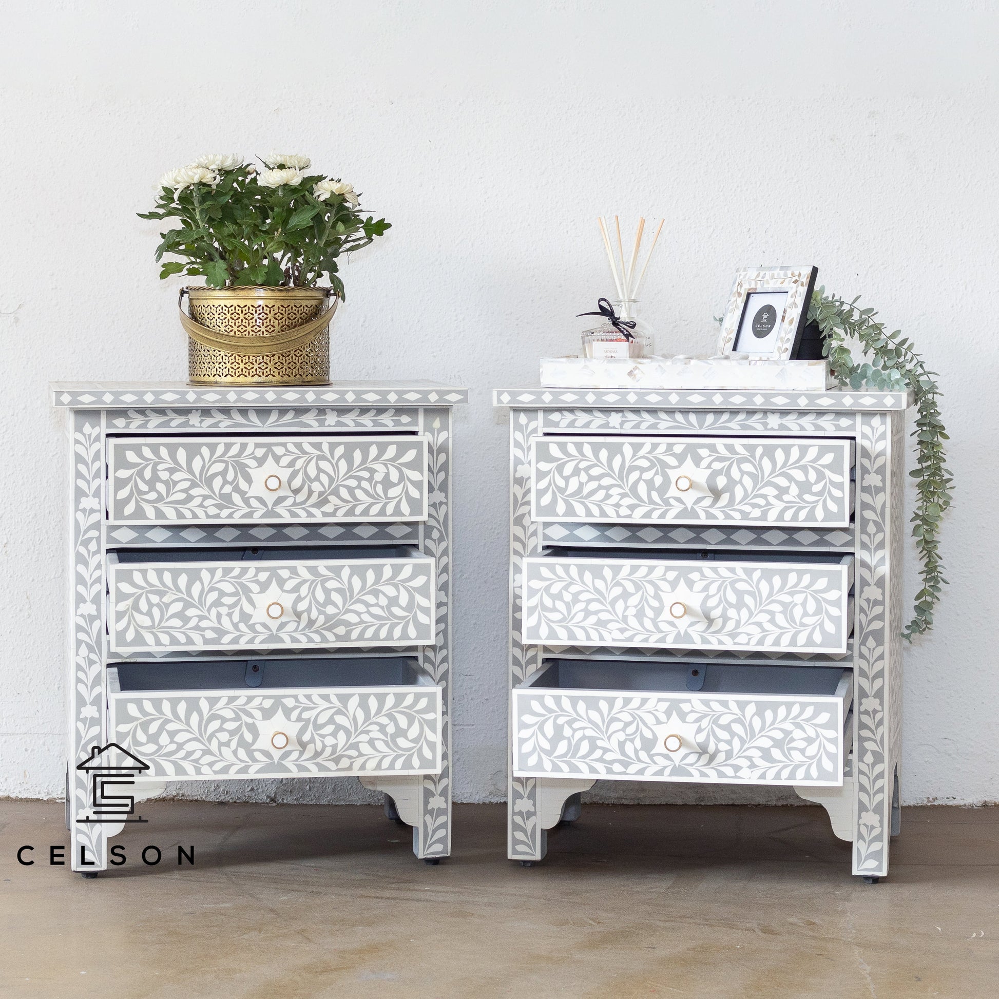 Emna Bone Inlay Bedside