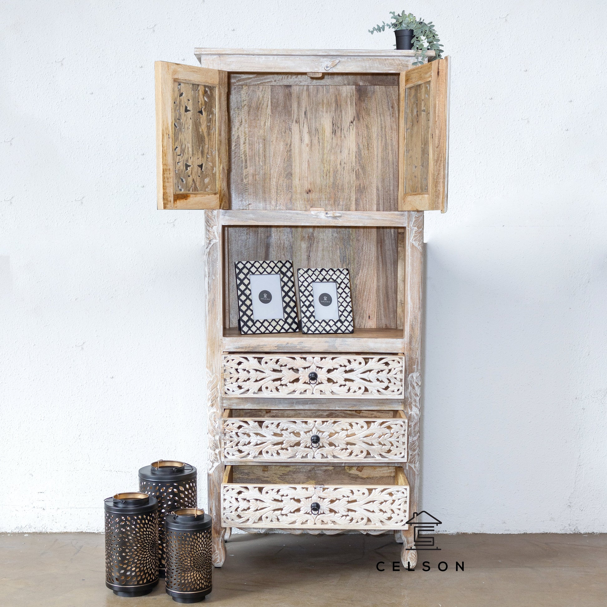 Amory Hand Carved Cabinet