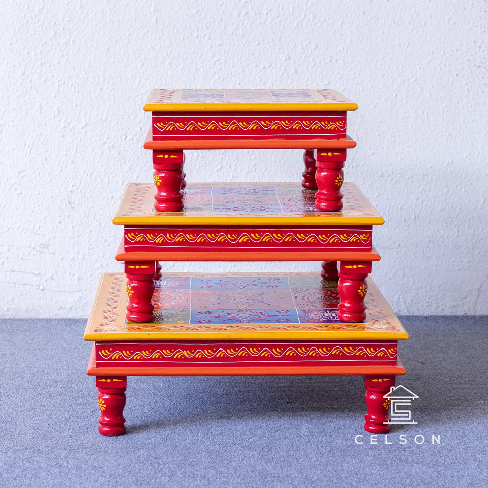 Marie Hand Painted Wooden Stool