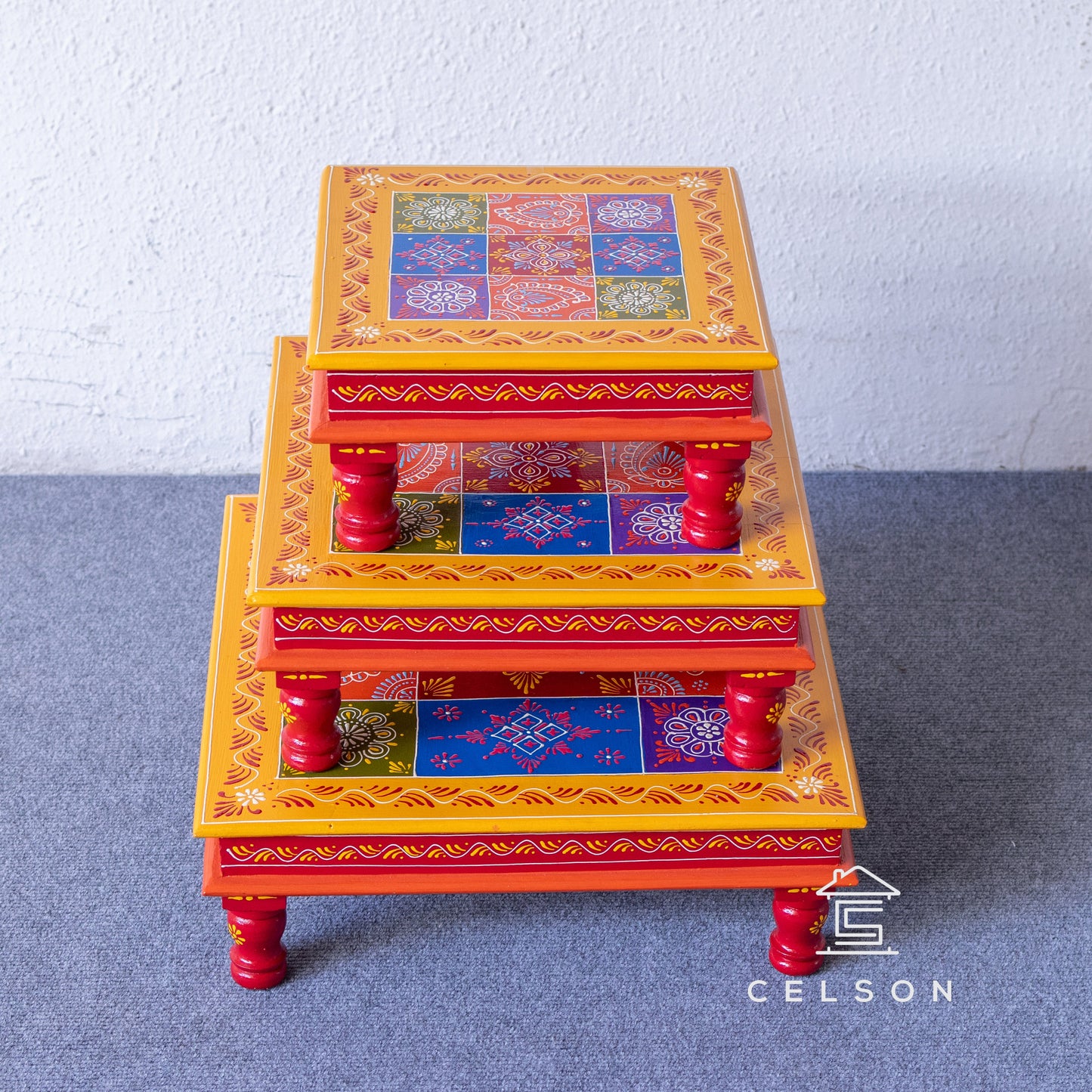 Marie Hand Painted Wooden Stool