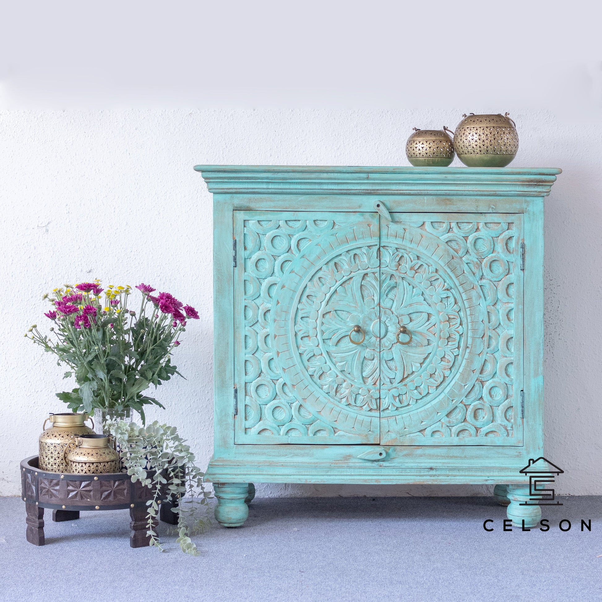 Jiya Carved Wooden Cabinet