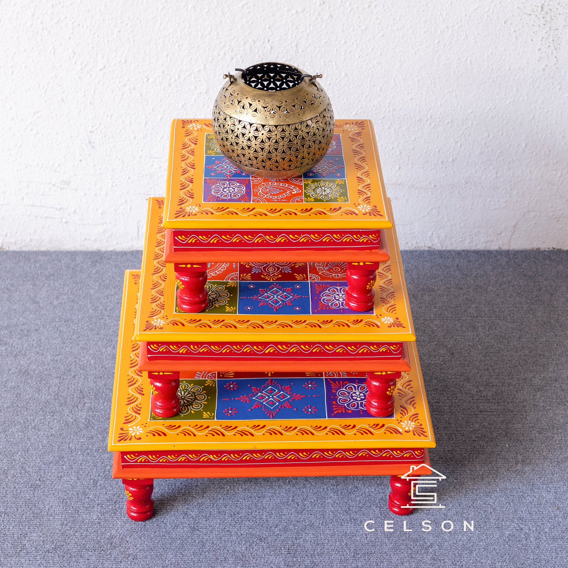 Marie Hand Painted Wooden Stool