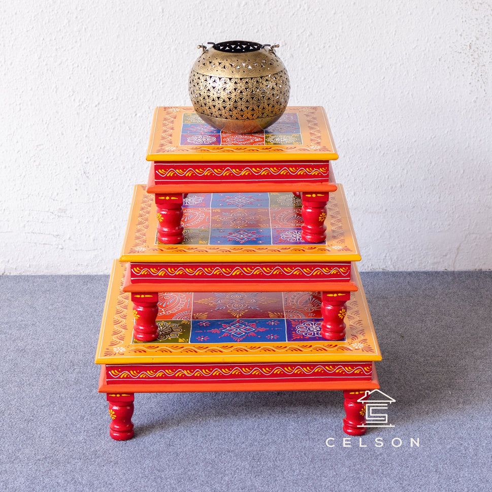 Marie Hand Painted Wooden Stool