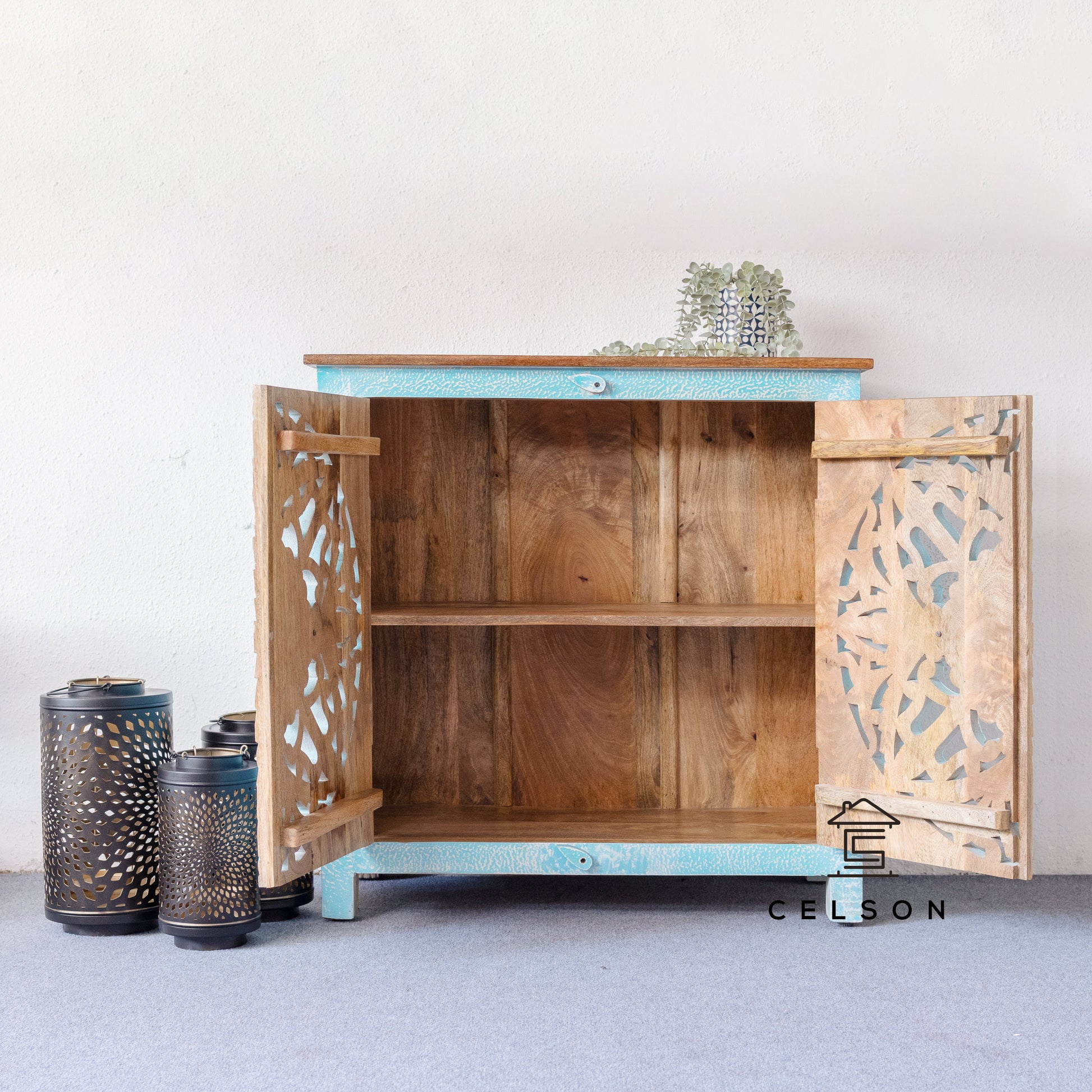 Luke Carved Wooden Cabinet
