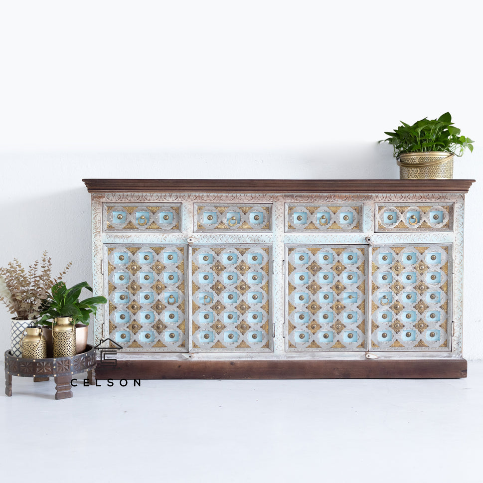 Wiki Hand Carved Wooden Sideboard
