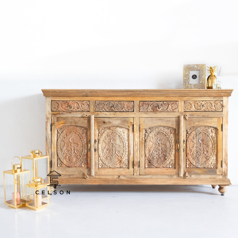 Isha Hand Carved Wooden Sideboard