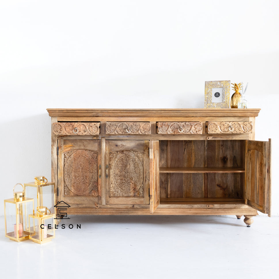 Isha Hand Carved Wooden Sideboard