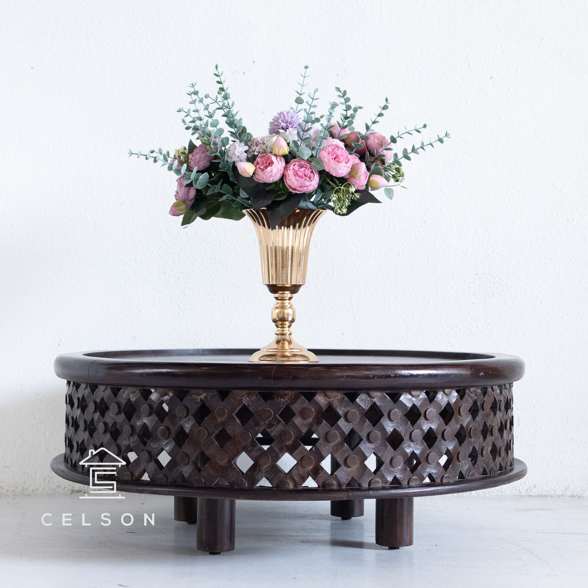 Andrea Carved Wooden Coffee Table