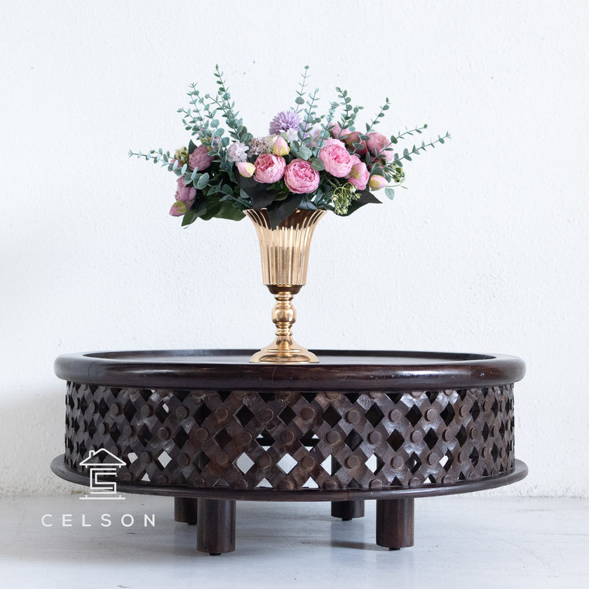 Andrea Carved Wooden Coffee Table