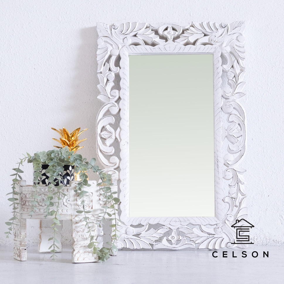 Simmi Carved Wooden Mirror