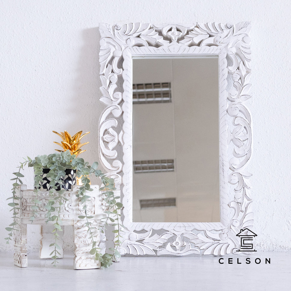 Simmi Carved Wooden Mirror