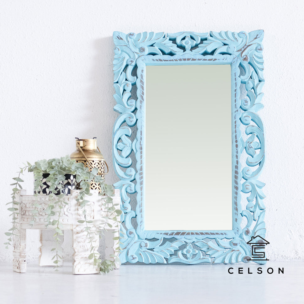 Aria Carved Wooden Mirror