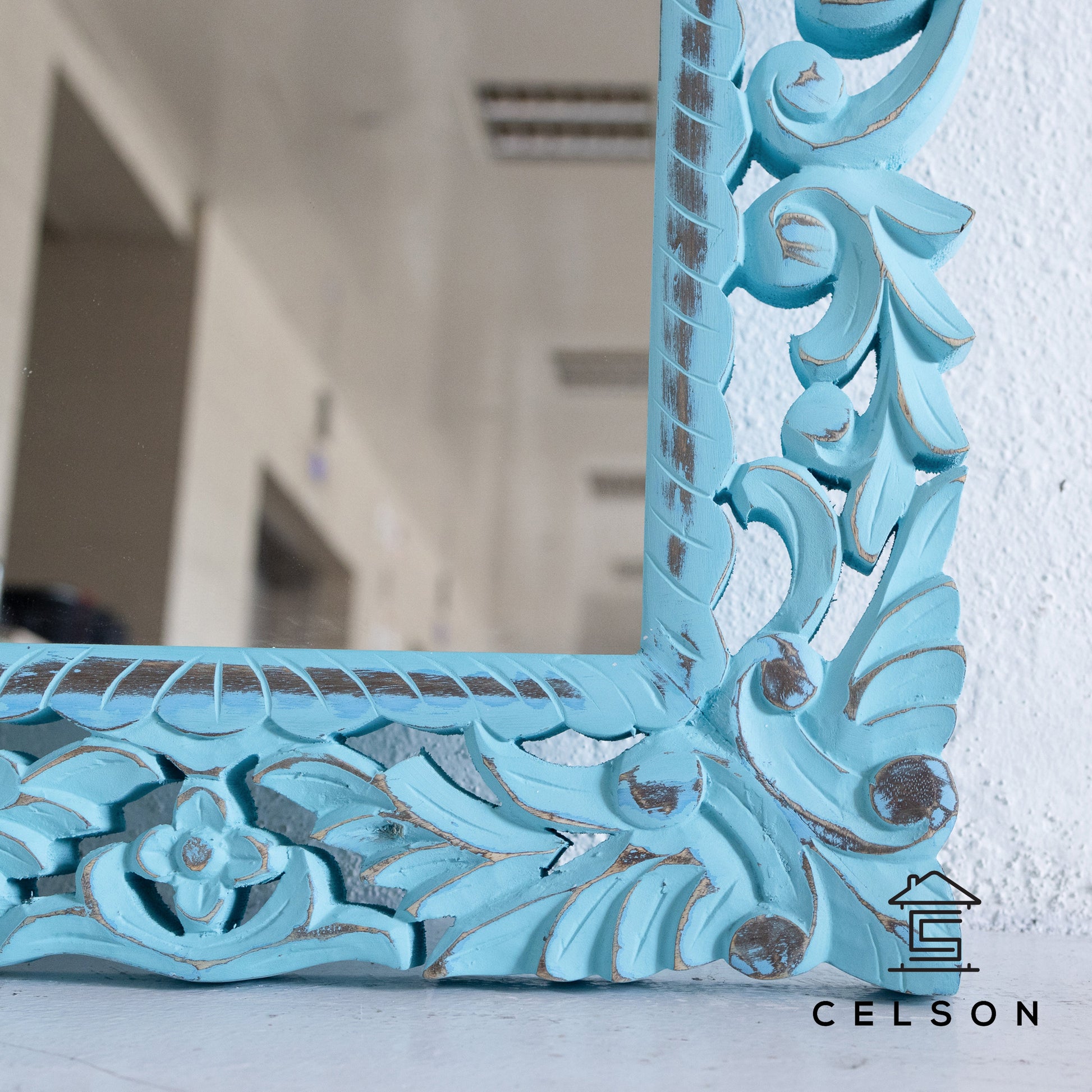 Aria Carved Wooden Mirror