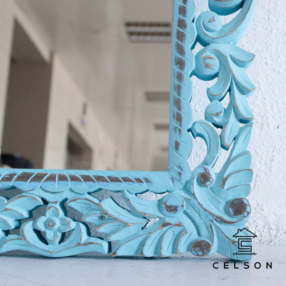 Aria Carved Wooden Mirror