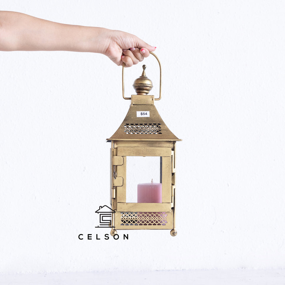 Zara Brass Finish Lantern