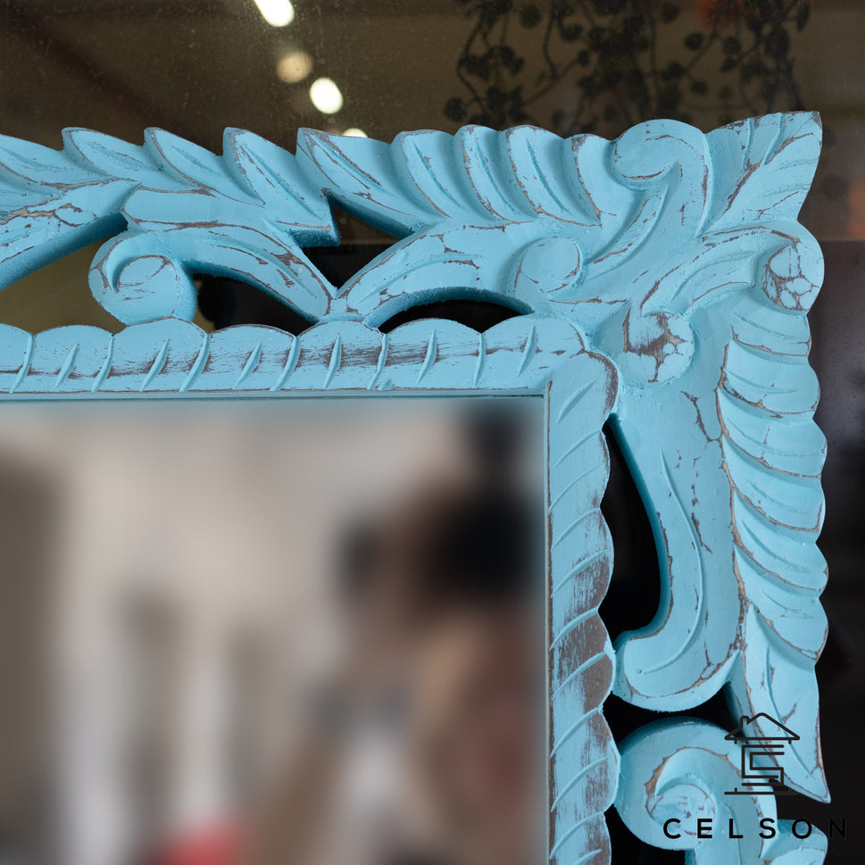 Aria Carved Wooden Mirror