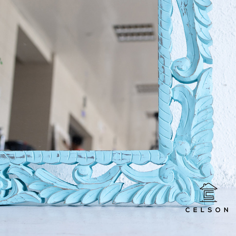 Aria Carved Wooden Mirror