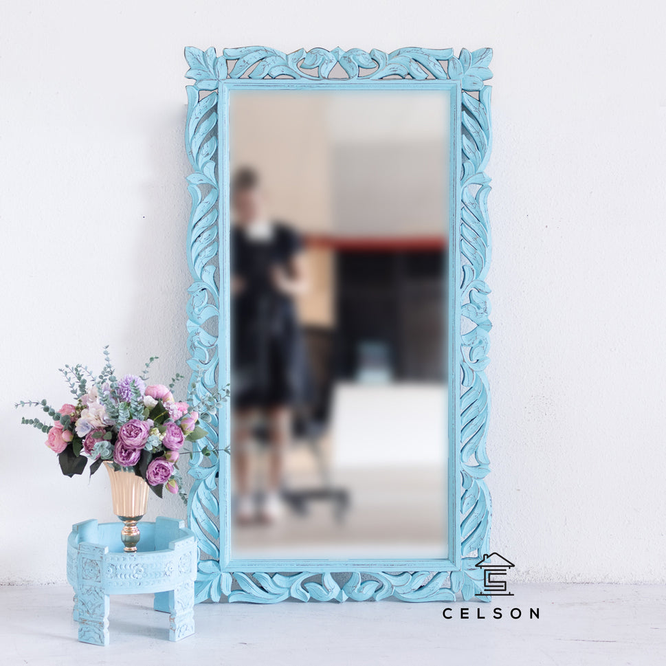 Aria Carved Wooden Mirror