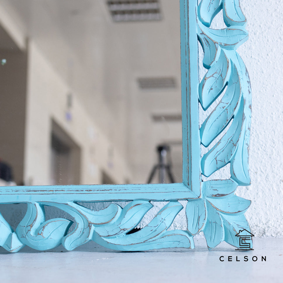 Aria Carved Wooden Mirror