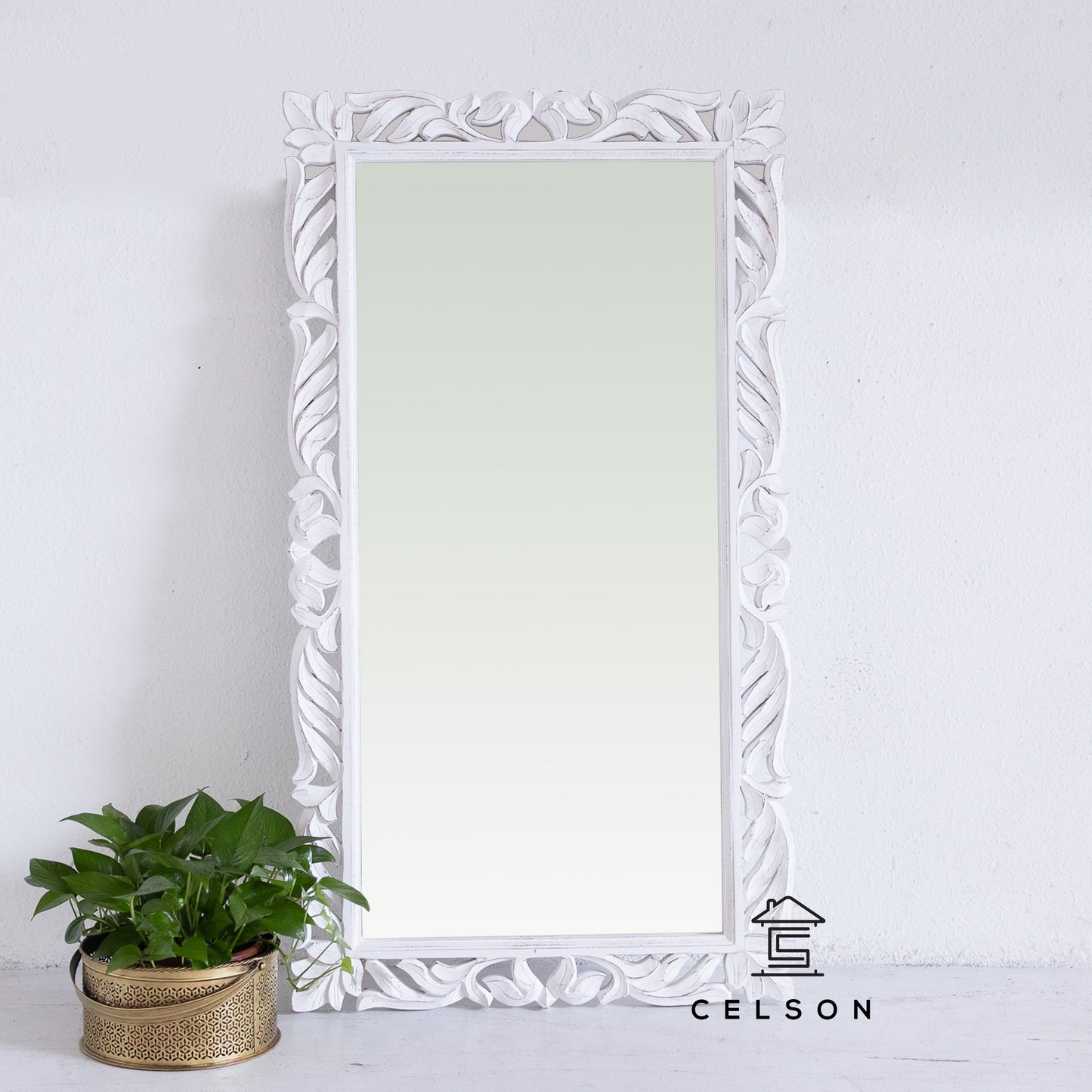 Simmi Carved Wooden Mirror