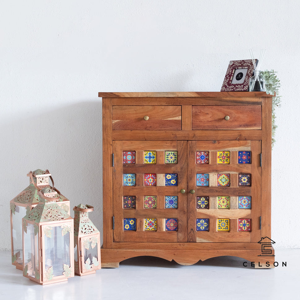 Rainie Carved Wooden Cabinet