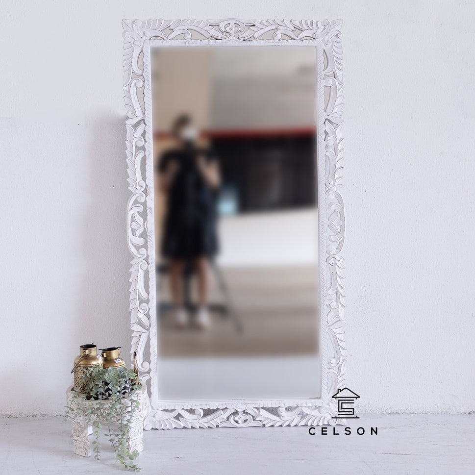 Simmi Carved Wooden Mirror