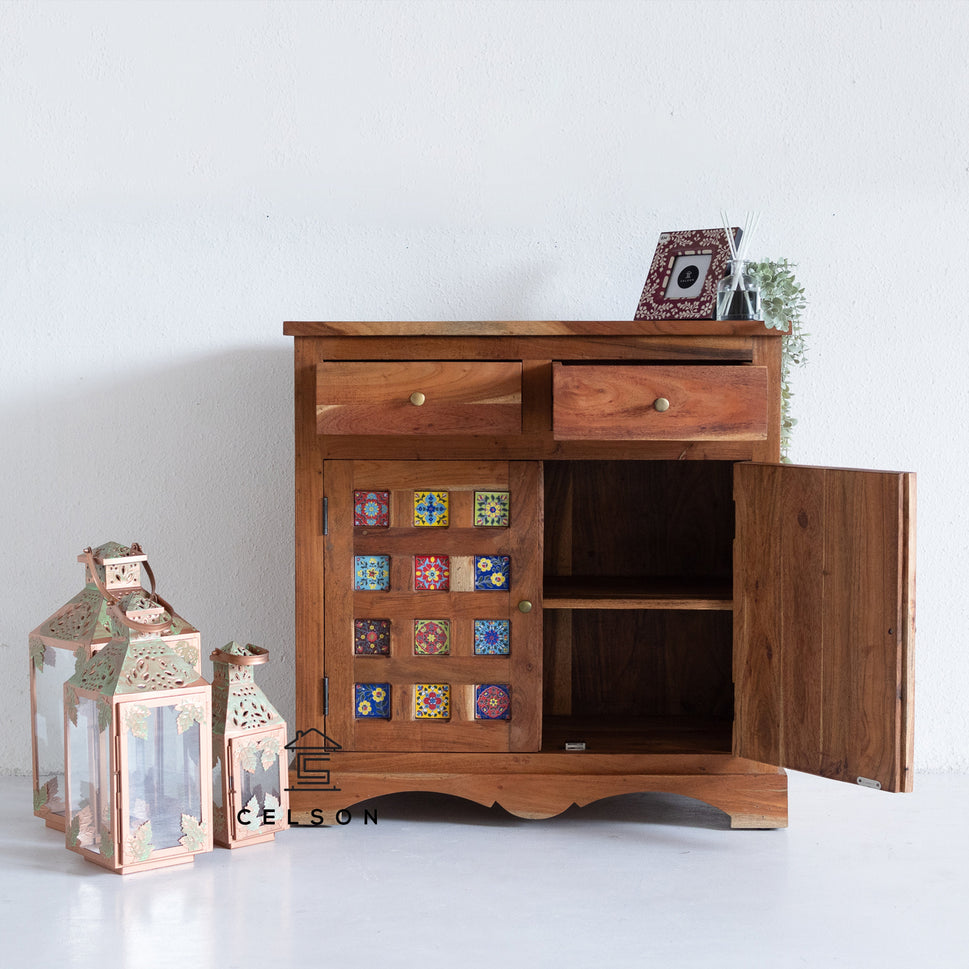 Rainie Carved Wooden Cabinet
