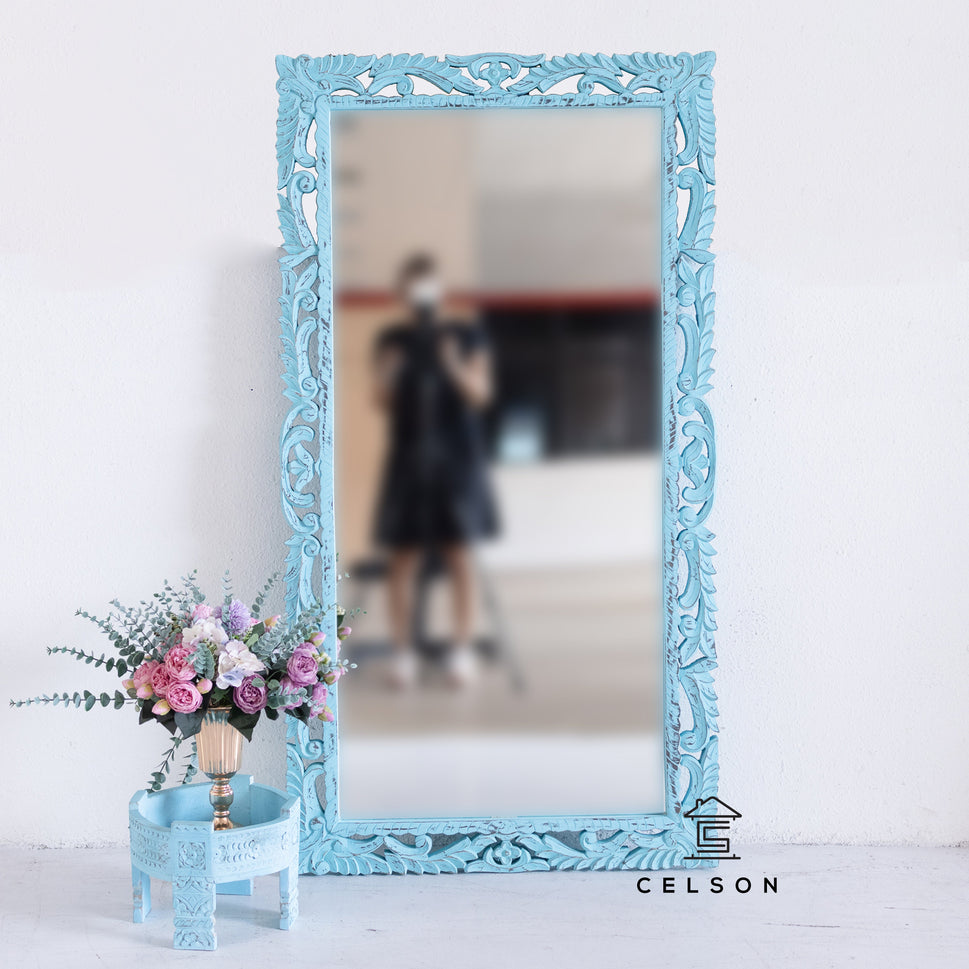Aria Carved Wooden Mirror