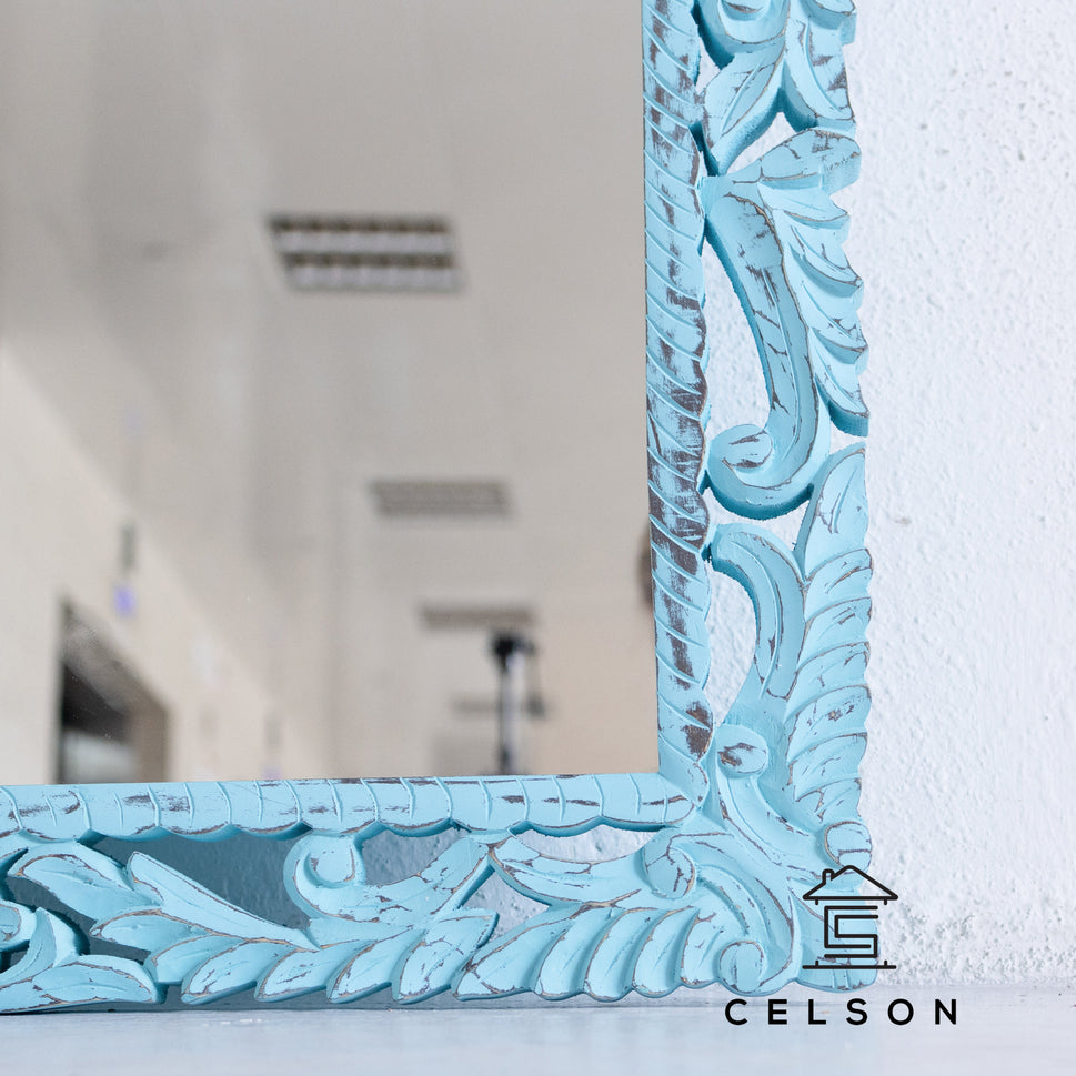 Aria Carved Wooden Mirror