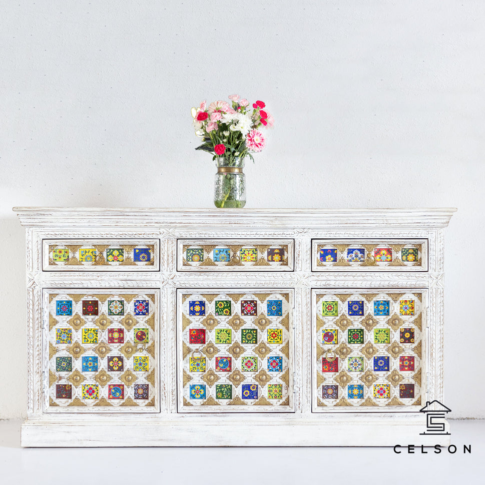 Savitha Hand Carved Wooden Sideboard