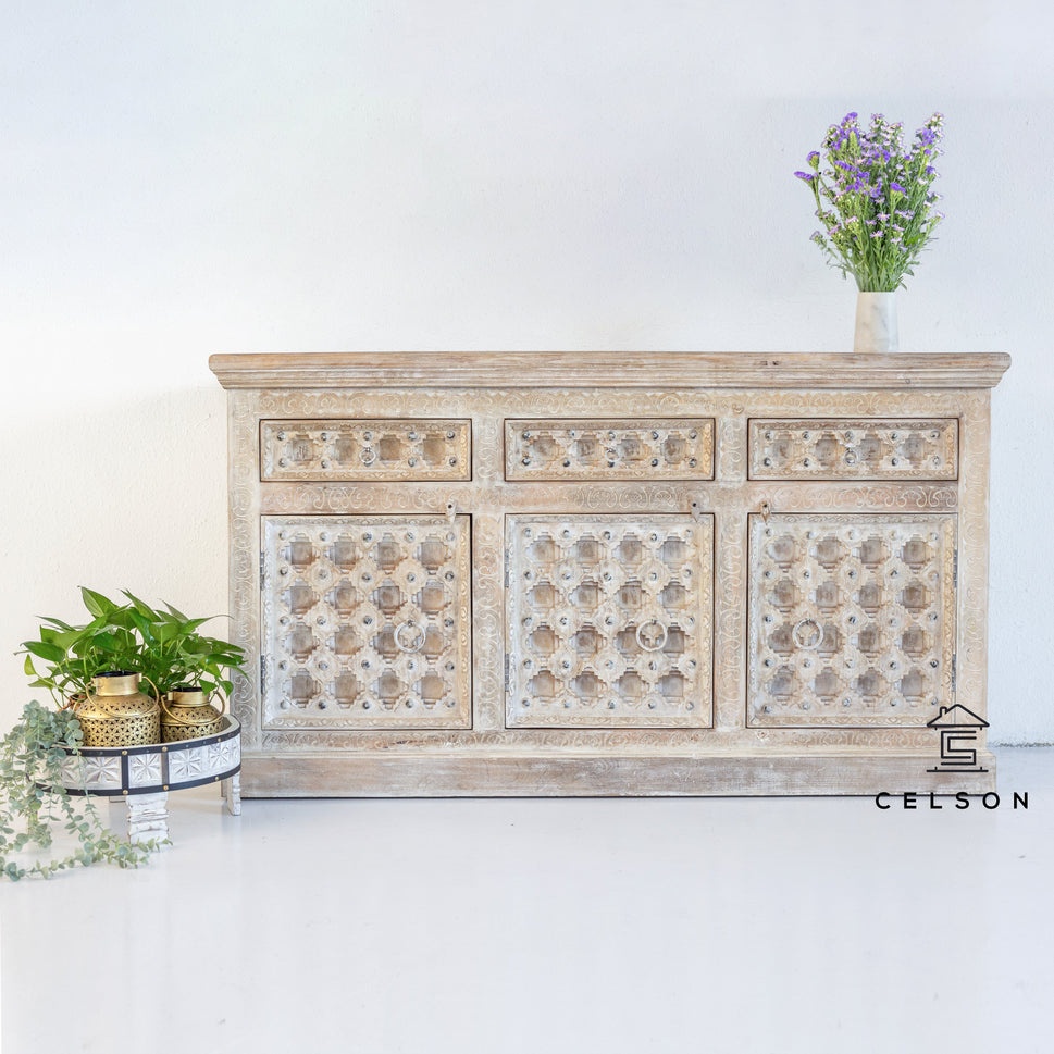 Kelly Hand Carved Wooden Sideboard