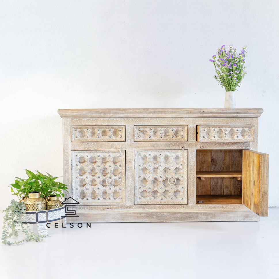 Kelly Hand Carved Wooden Sideboard