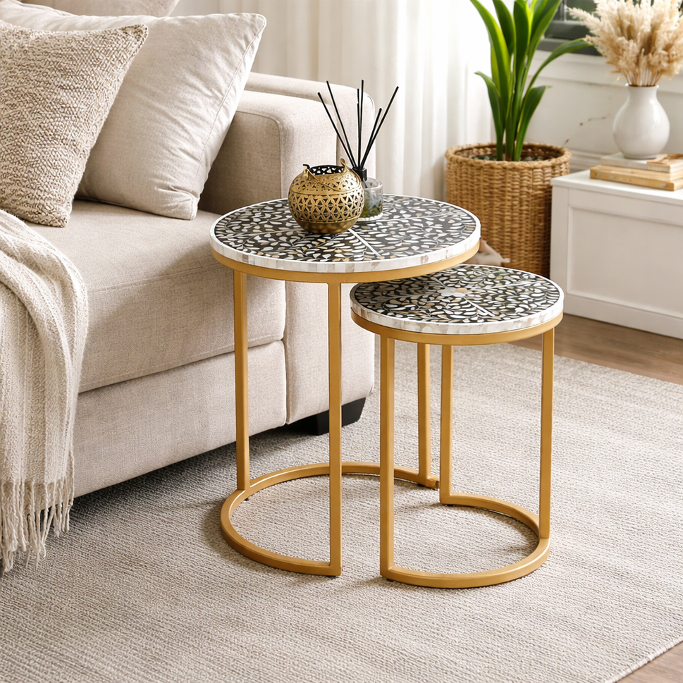 Kelvin Mother of Pearl Inlay Nesting Table Set