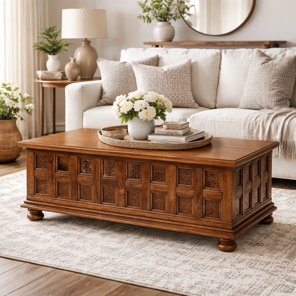 Flokee Hand Carved Coffee Table