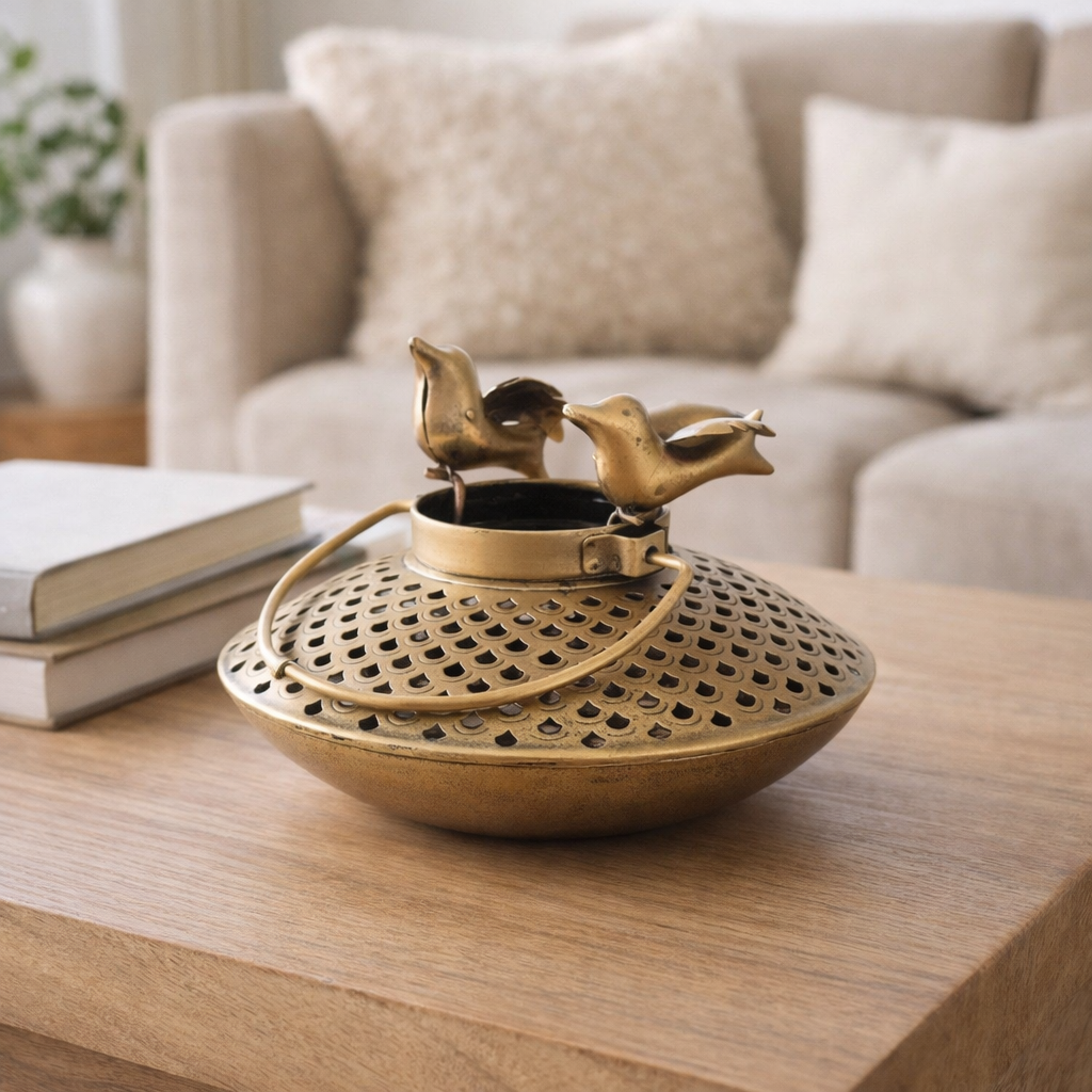 Theo Antique Brass Lantern