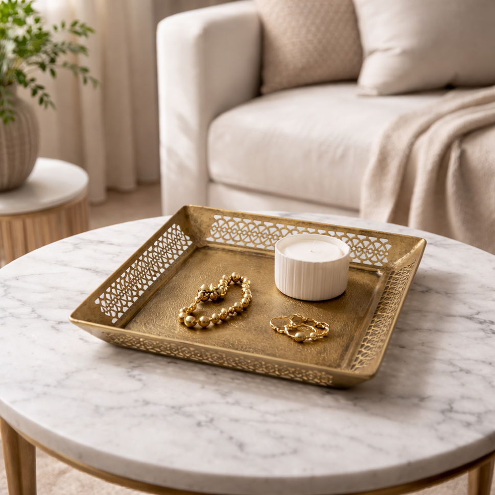 Ember Brass Finish Tray