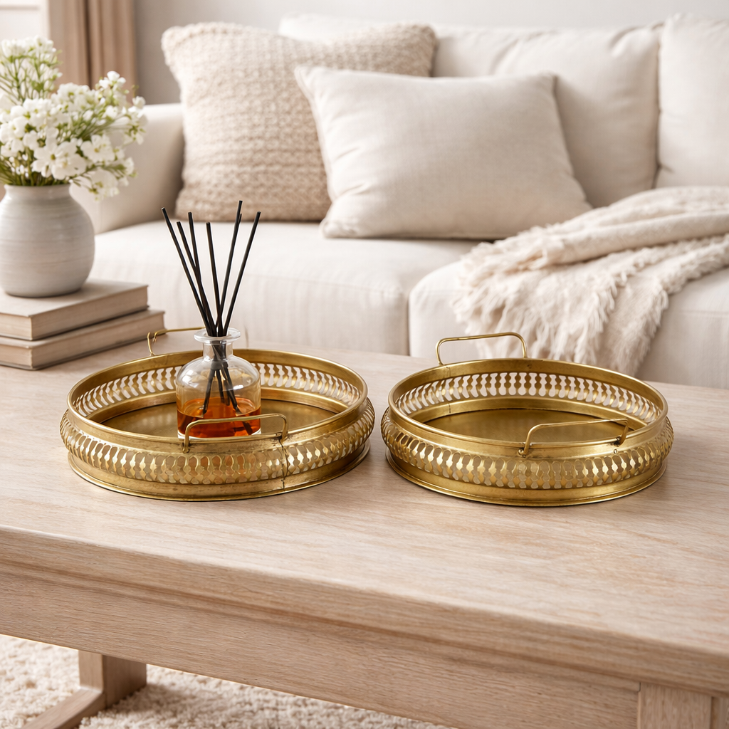Yuna Brass Finish Tray
